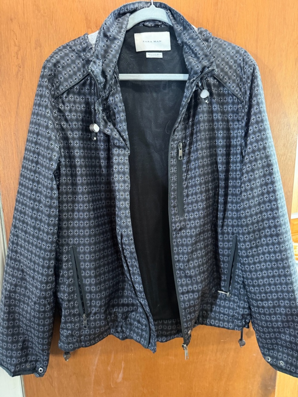 Zara Black & Navy Patterned Utility Jacket